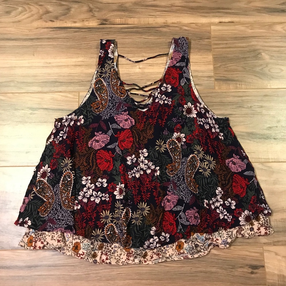 Love Fire Double Layered Flower Blouse